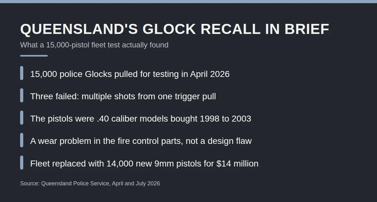 Summary card: Queensland's Glock Recall in Brief
