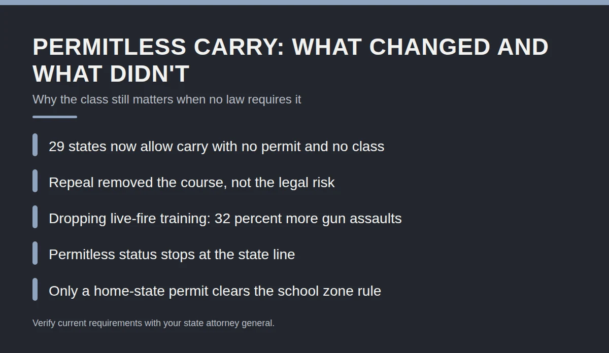 Summary card: Permitless Carry: What Changed and What Didn't