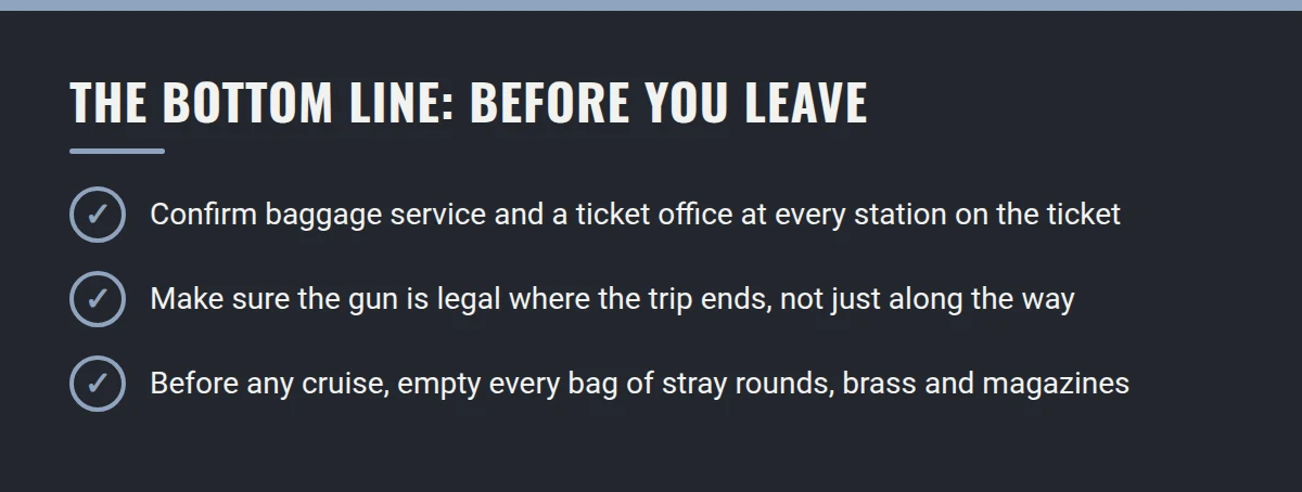 Summary card: The Bottom Line: Before You Leave